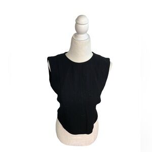 J. Crew Collection Wool Tailored Structured Black Sleeveless Top sz 8